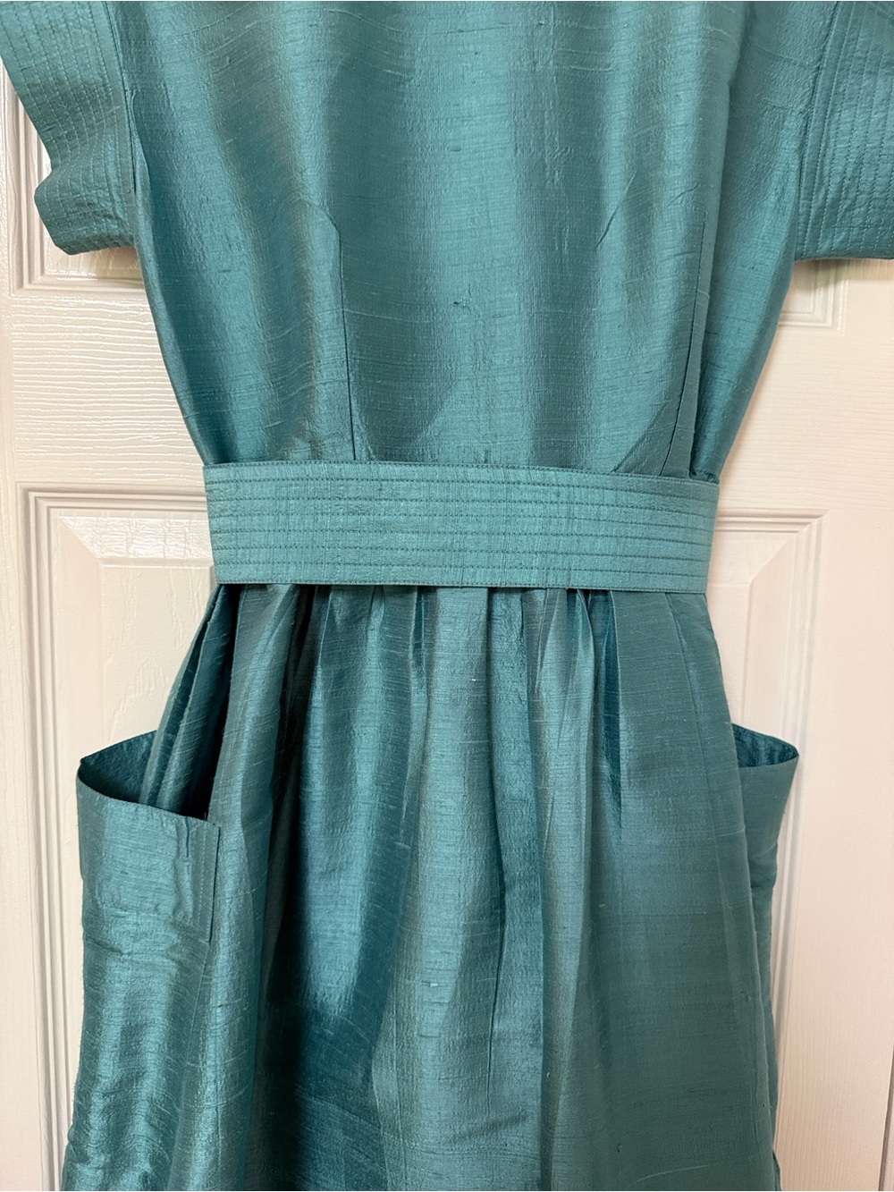 NWT Julia Amory Silk Dupioni Betty Dress in Ocean - Sz. Small - Picture 8 of 11